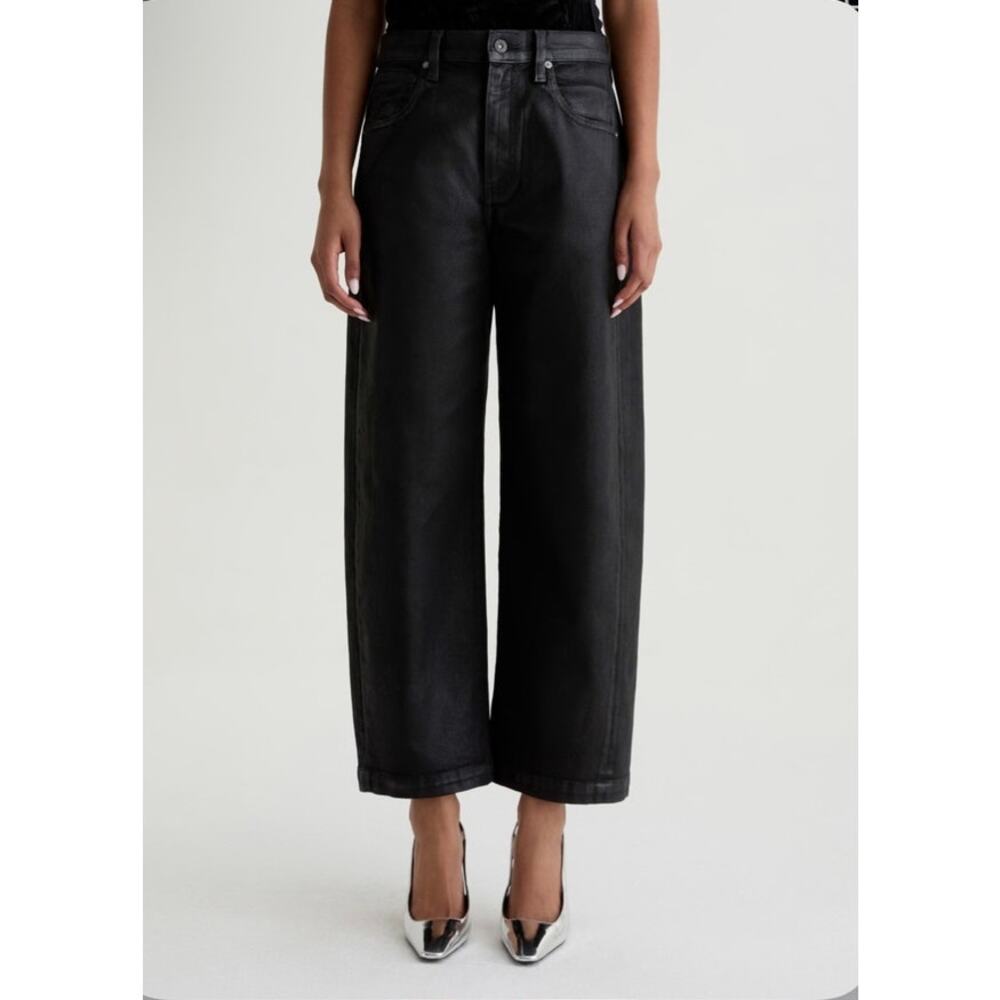 AG HATTIE CROP COATED HIGH RISE BARREL JEAN SIZE 29 - Picture 2 of 10
